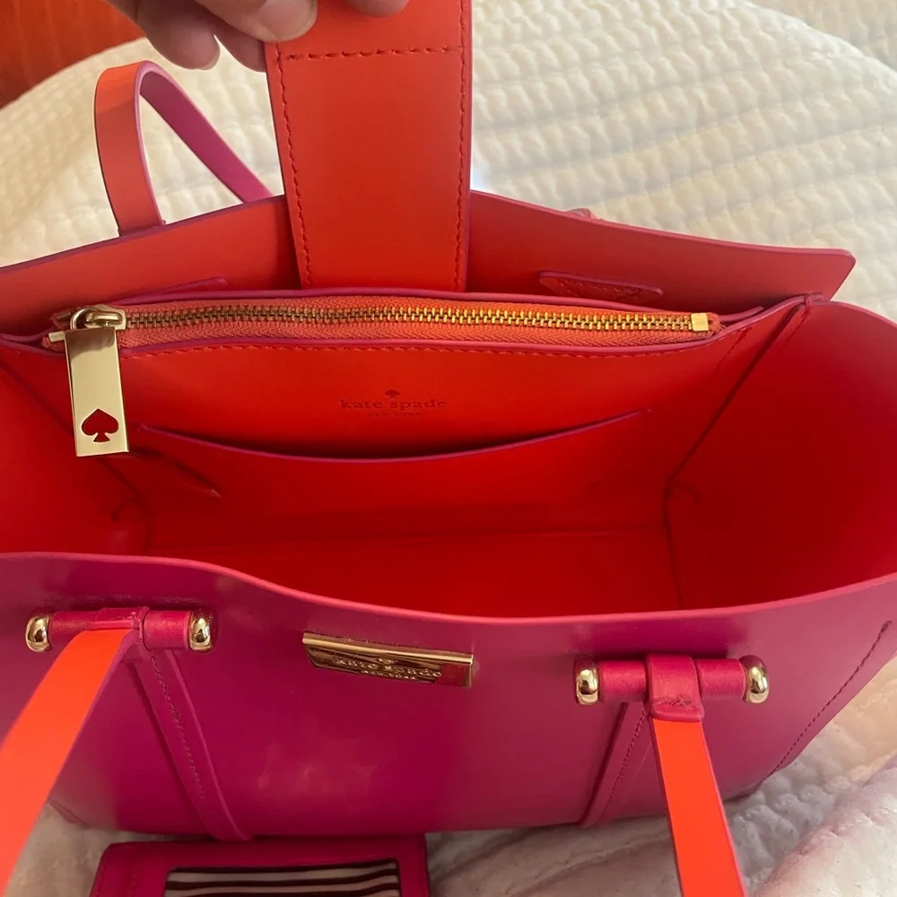kate spade hot pink leather tote SMALL